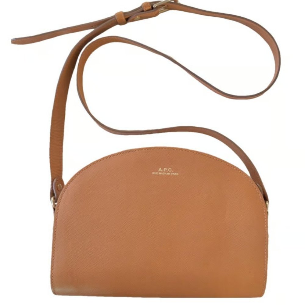 APC DEMI-LUNE LEATHER HANDBAG